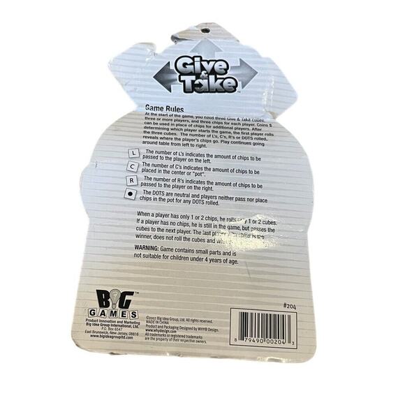 Give & Take Dice Game New In Package Family Game 3+ Players Ages 5 & Up - Picture 4 of 4